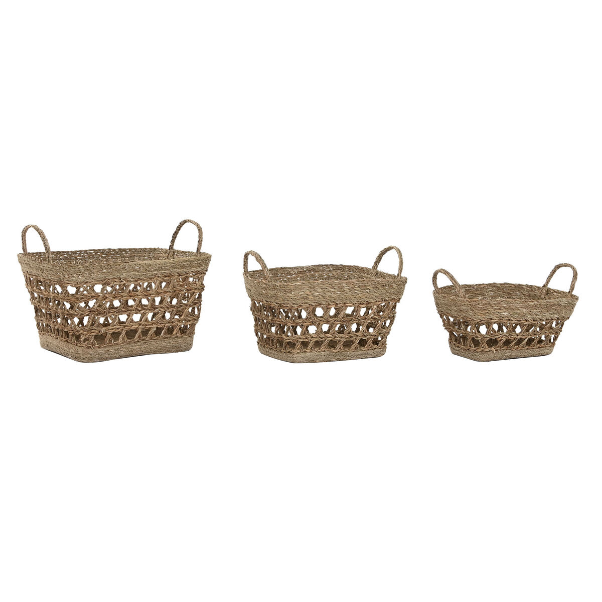 Juego de Cestas Home ESPRIT Hierba marina Tropical 45 x 35 x 35 cm 4 S3060490_3