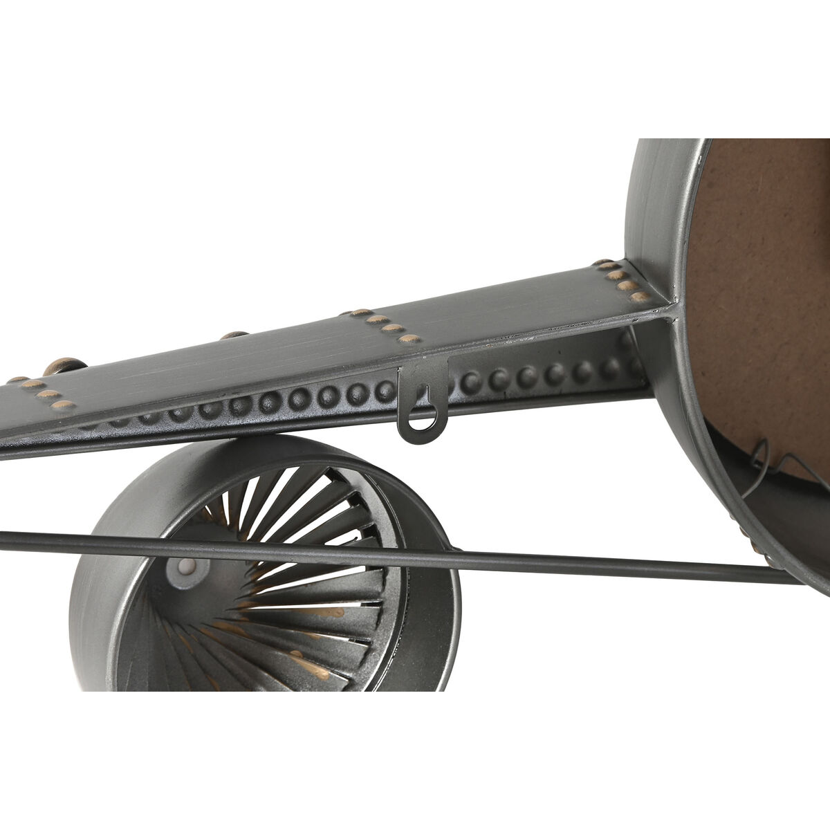 Reloj de Pared Home ESPRIT Dorado Plateado Metal Avión Vintage 114 x 11 x 40 cm 4 S3060628_3