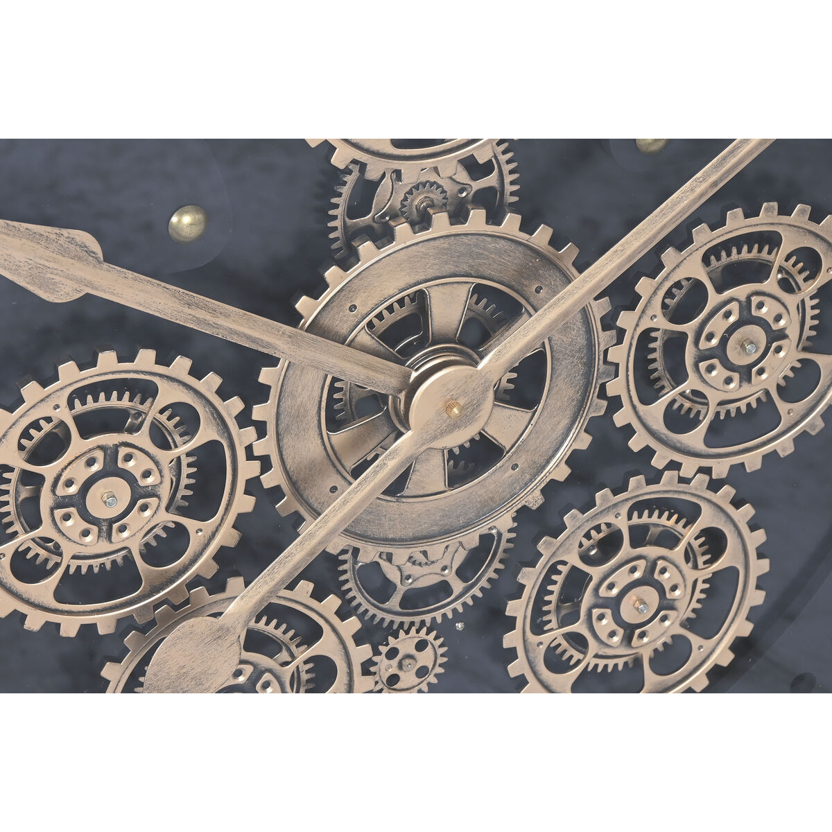 Reloj de Pared Home ESPRIT Negro Dorado Metal Cristal 100 x 9 x 100 cm 3 S3060574_2