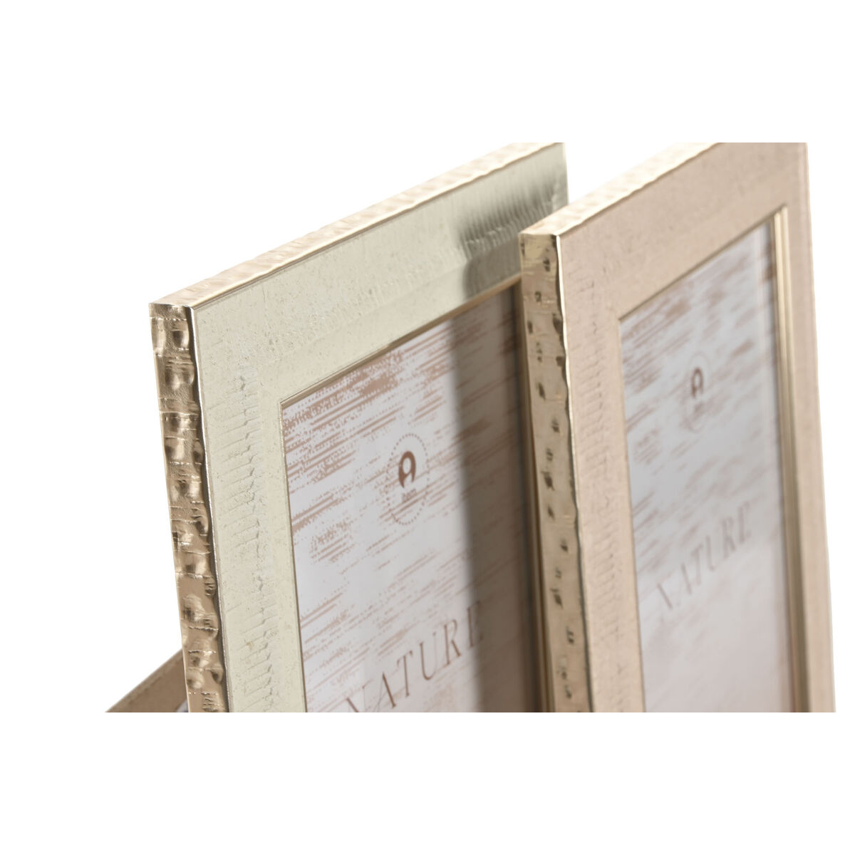 Marco de Fotos Home ESPRIT Marrón Beige Cristal Poliestireno Scandi (4 Unidades) 2 S3060977_1