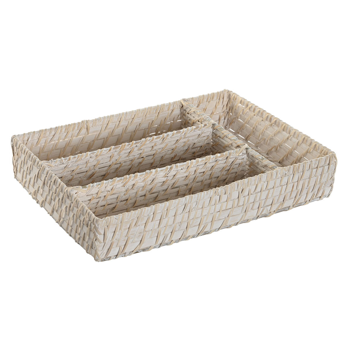 Organizador para Cubiertos Home ESPRIT Blanco Natural Bambú 34 x 24 x 6 cm 1 S3060818_0