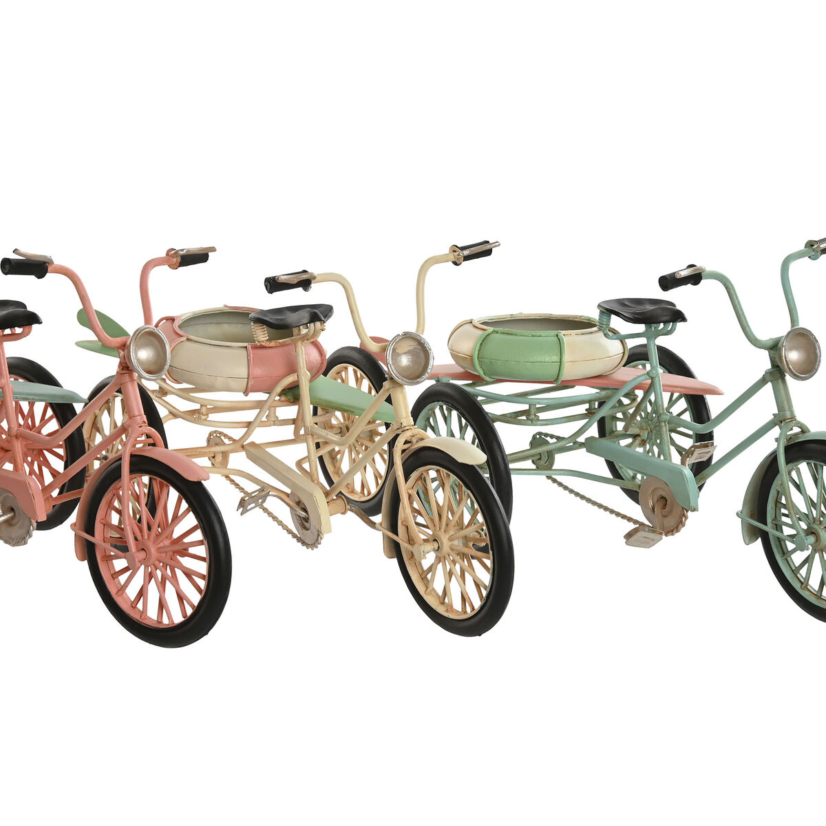 Figura Decorativa Home ESPRIT Azul Blanco Verde Rosa Vintage 26,5 x 12 x 14 cm (3 Unidades) 2 S3060835_1