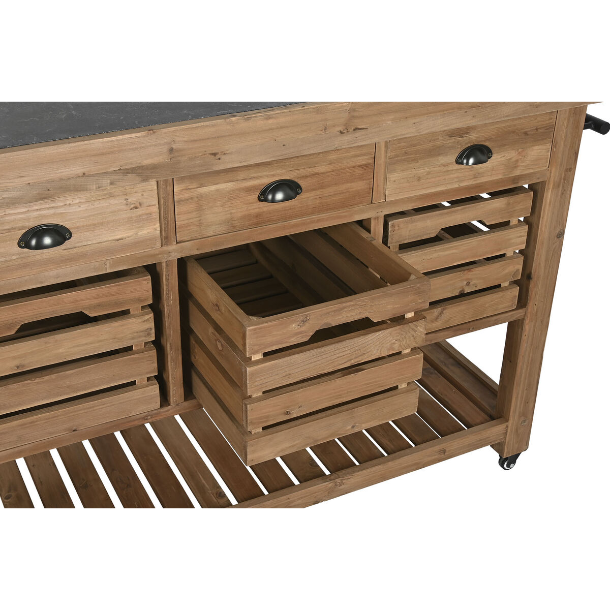 Mueble de cocina Home ESPRIT Negro Natural 142 x 75 x 96 cm 2 S3060848_1