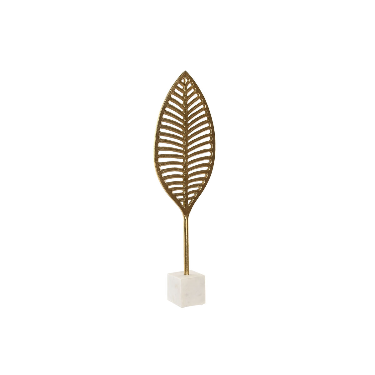Figura Decorativa Home ESPRIT Blanco Dorado Hoja de planta 19 x 7,5 x 62 cm 1 S3061147_0