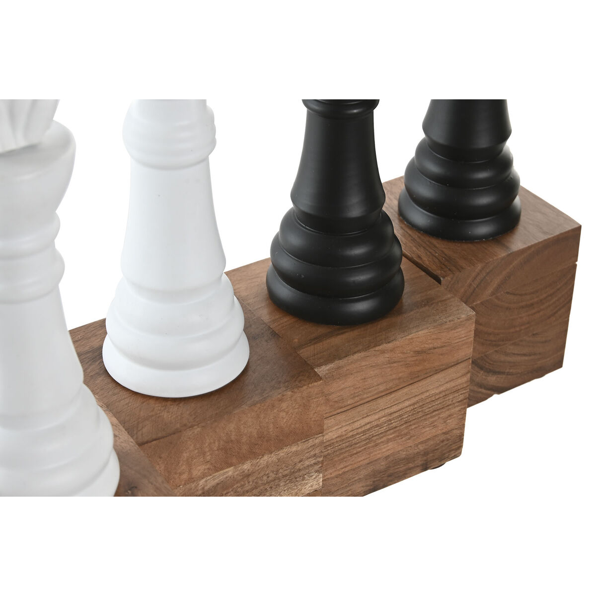 Figura Decorativa Home ESPRIT Blanco Marrón Negro Vintage 7 x 7 x 23 cm (4 Unidades) 3 S3061339_2