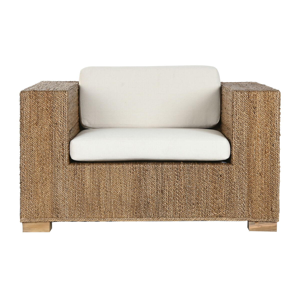 Sillón de jardín Home ESPRIT Blanco Natural 117 x 92 x 65 cm 7 S3061528_6