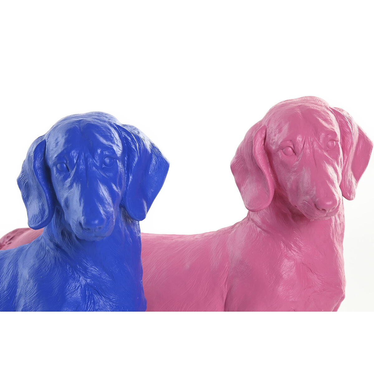 Figura Decorativa Home ESPRIT Azul Rosa Perro 37 X 16,5 X 25 CM (2 Unidades) 2 S3061603_1