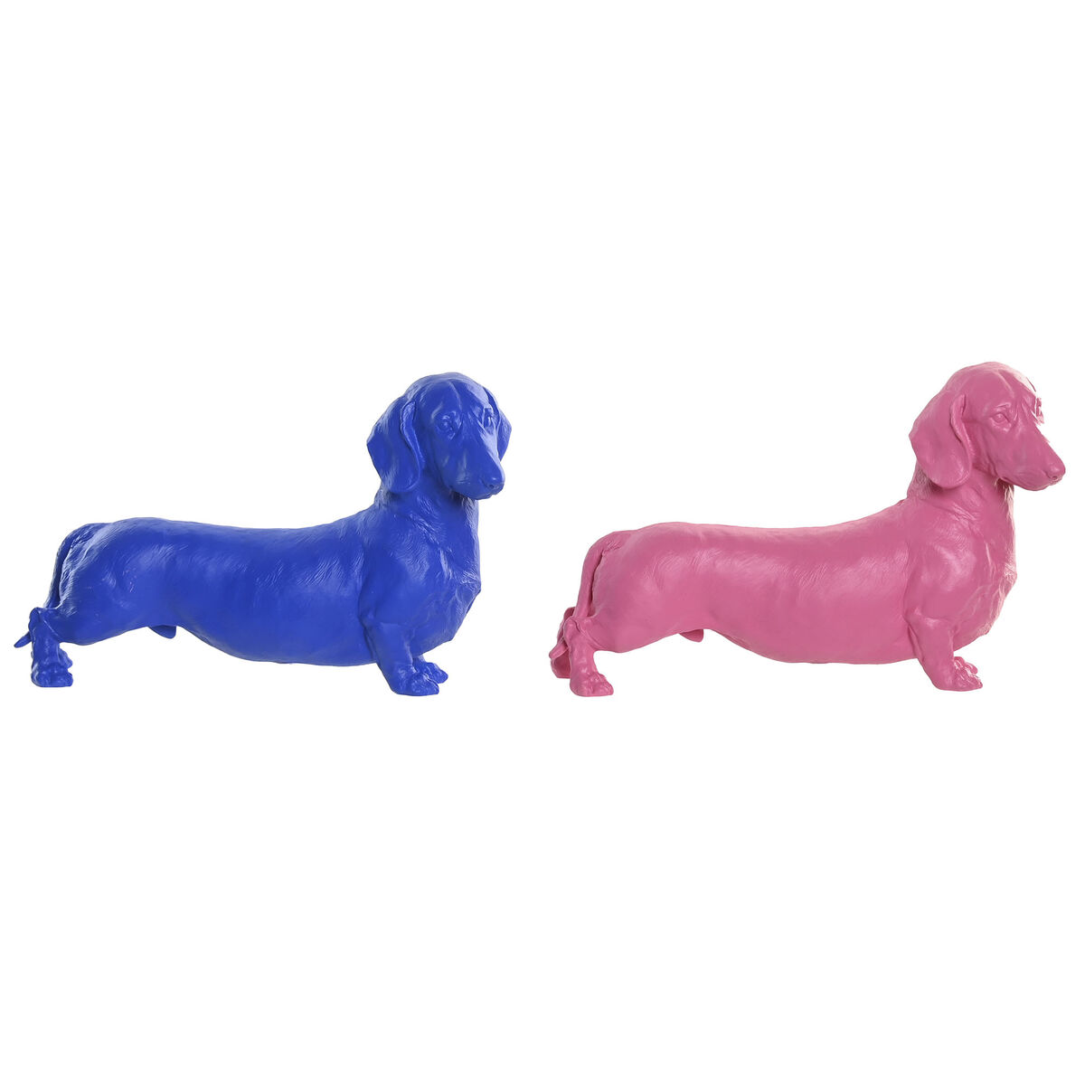 Figura Decorativa Home ESPRIT Azul Rosa Perro 37 X 16,5 X 25 CM (2 Unidades) 1 S3061603_0