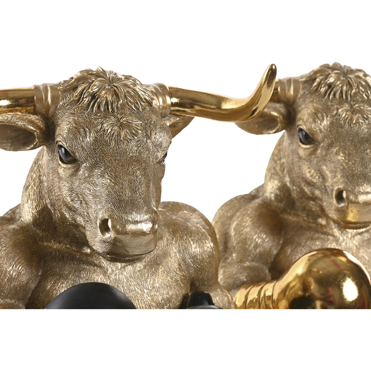 Figura Decorativa Home ESPRIT Negro Dorado Toro 25,5 X 24,5 X 33,5 CM (2 Unidades) 2 S3061606_1