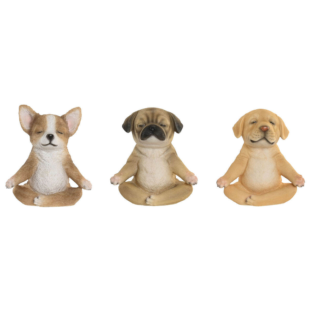 Figura Decorativa Home ESPRIT Marrón Perro 14,5 X 9,5 X 16 CM (3 Unidades) 1 S3061611_0