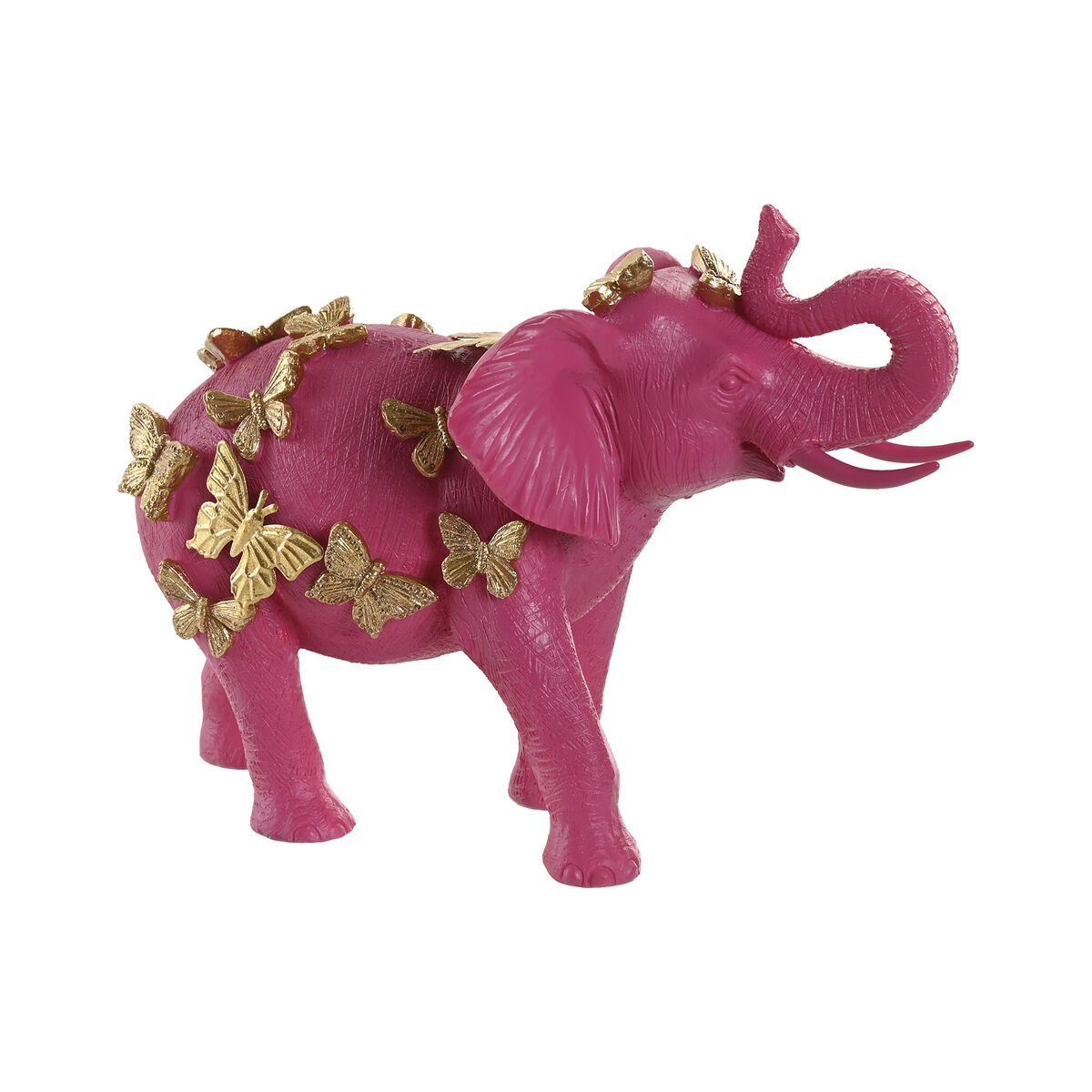 Figura Decorativa Home ESPRIT Dorado Fucsia Elefante 26 x 13,5 x 19 cm 1 S3061502_0