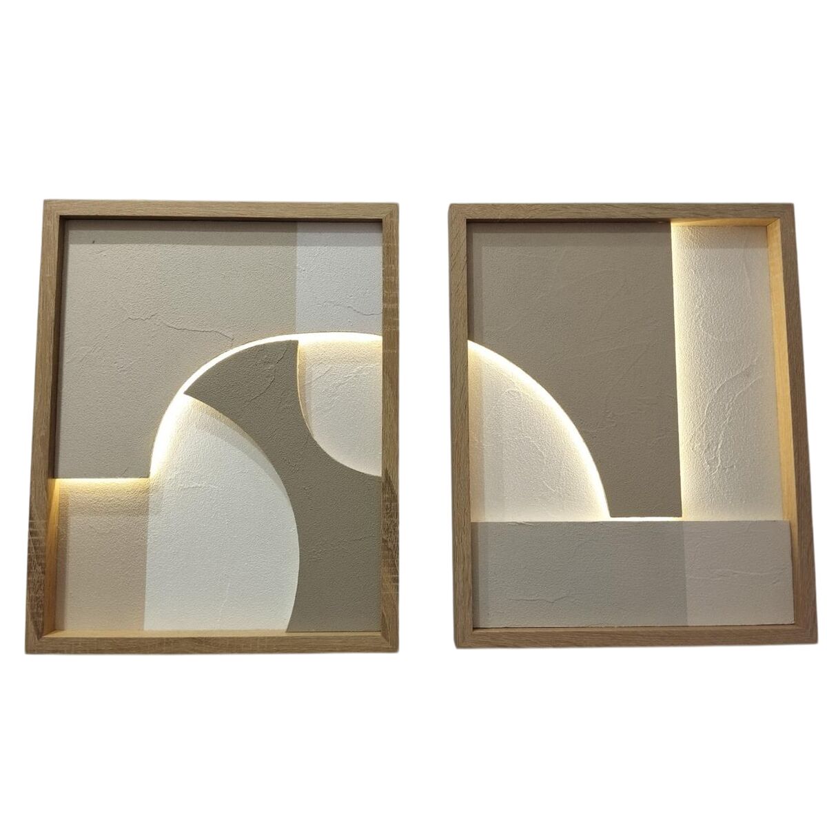 Cuadro con LED Home ESPRIT Poliestireno Madera MDF 40 x 3,8 x 50 cm 2 S3061559_1