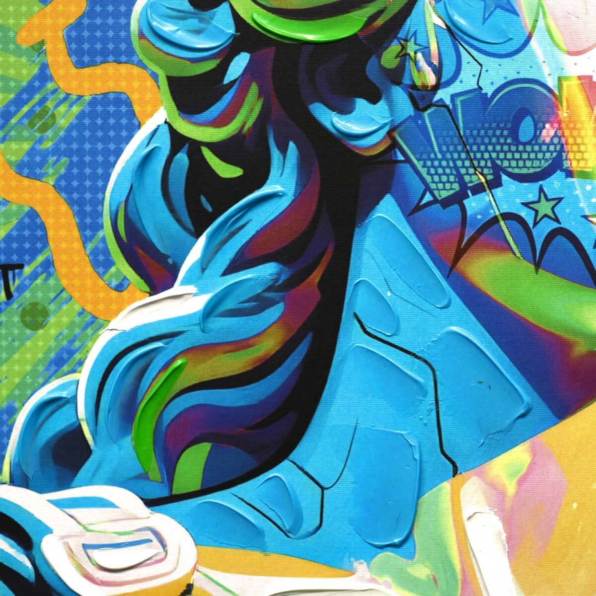 Cuadro con LED Home ESPRIT Azul Verde Moderno 83 x 3 x 83 cm (2 Unidades) 3 S3061985_2