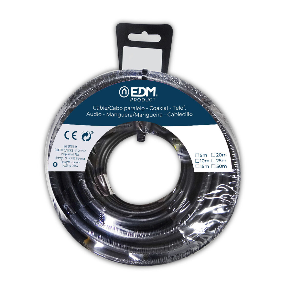 Cable de Interfaz Paralelo EDM 28305 28305 Negro 50 m 2 x 1 mm 1 S7915235_0