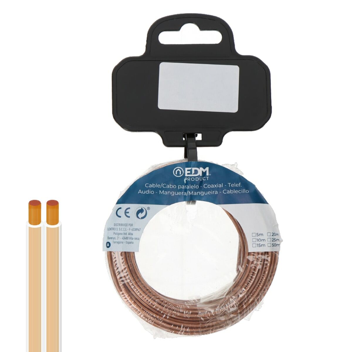 Cable paralelo plano EDM 28717 Transparente 5 m 2 x 0,75 mm 1 S7925273_0