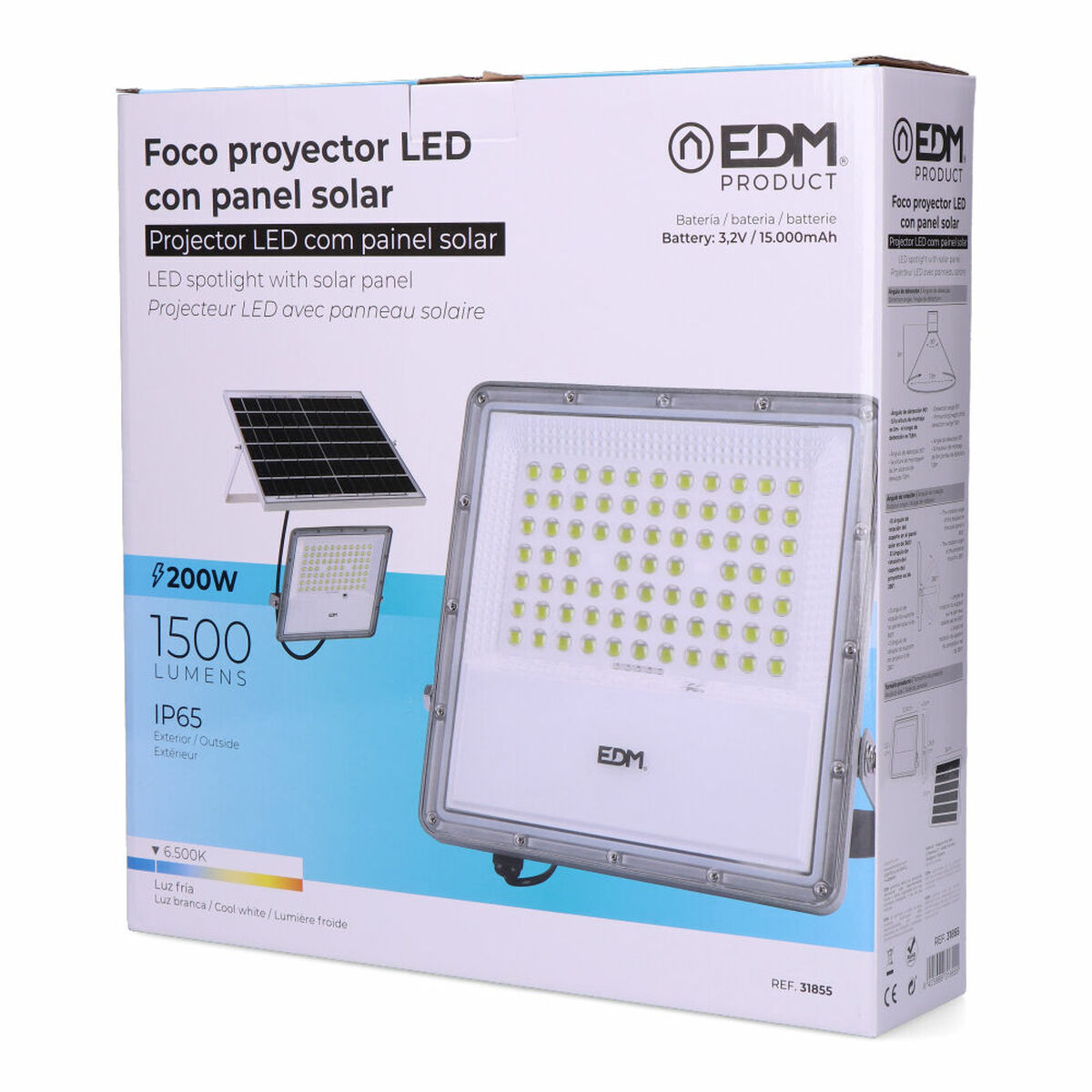 Foco Proyector EDM 31855 200 W 1500 lm Mando a distancia Panel solar fotovoltaico (6500 K) 5 S7920753_4