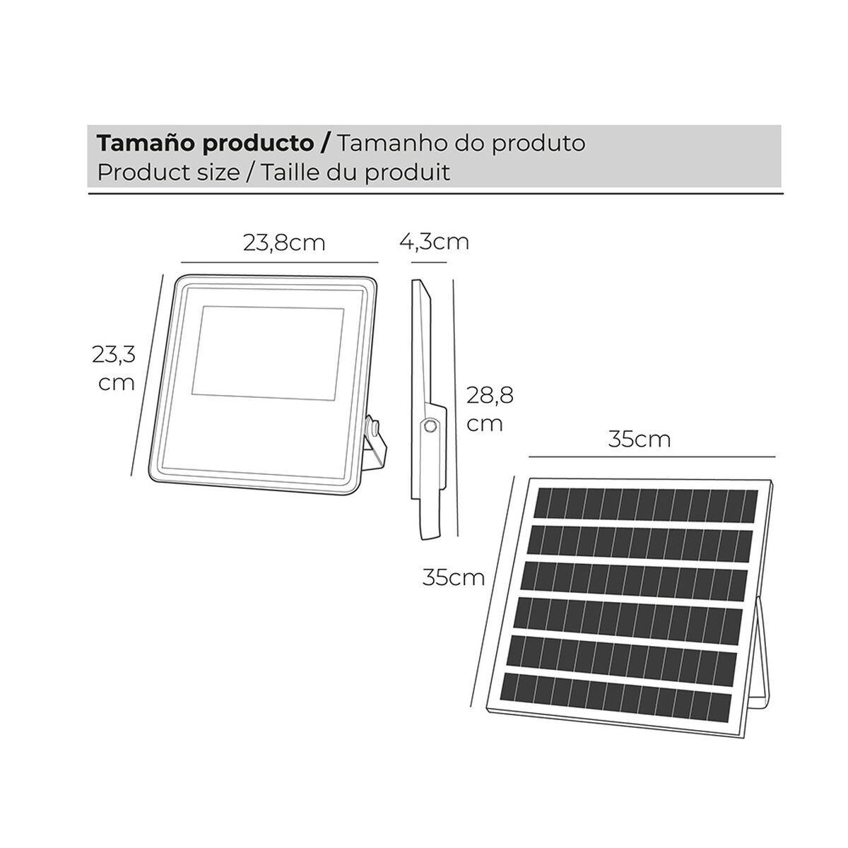 Foco Proyector EDM 31855 200 W 1500 lm Mando a distancia Panel solar fotovoltaico (6500 K) 7 S7920753_6