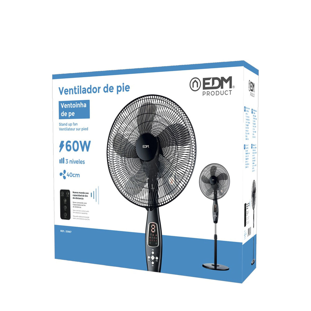 Ventilador de Pie EDM 33967 Negro 60 W 3 S7902771_2