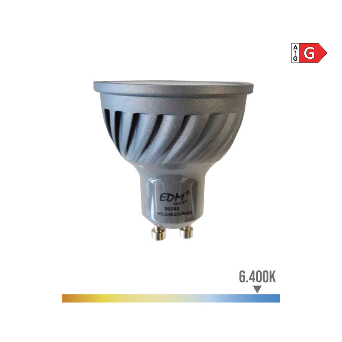 Bombilla LED EDM 35288 G 6 W 45 W 42 W GU10 500 lm 480 Lm Ø 5 x 5,5 cm Regulable (6400 K) 3 S7915577_2