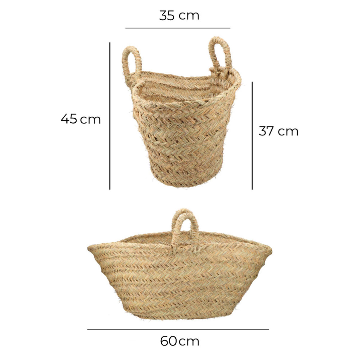 Cesta para leña EDM Esparto 60 x 35 x 45 cm 60 x 45 x 35 cm Oval 5 S7921794_4