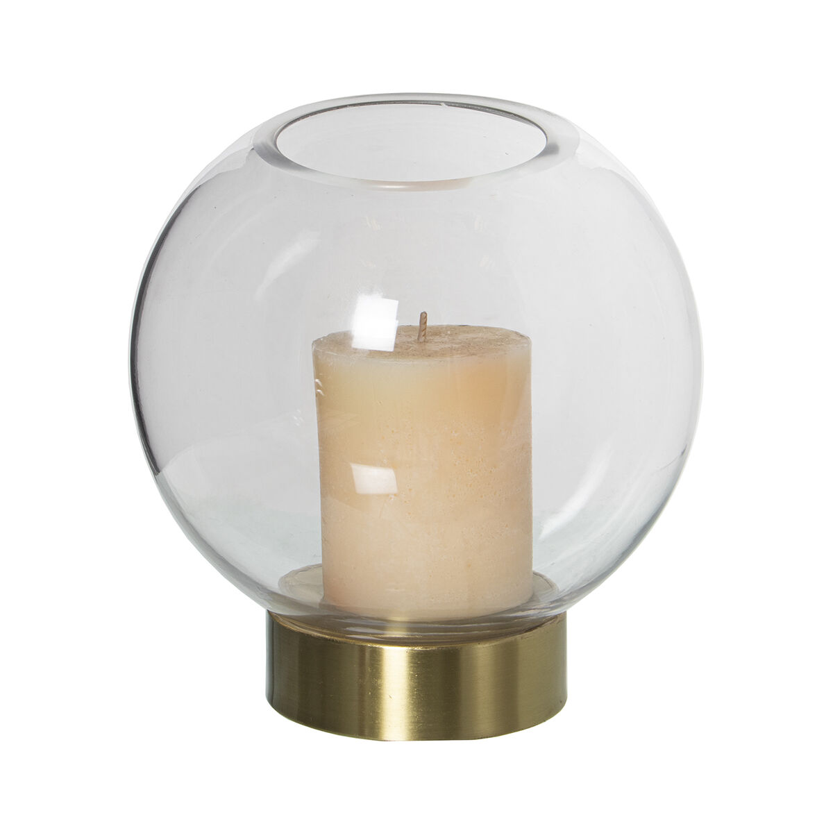 Jarrón Alexandra House Living Transparente Dorado Cristal 15 x 15 cm Portavelas 3 D1621805_2