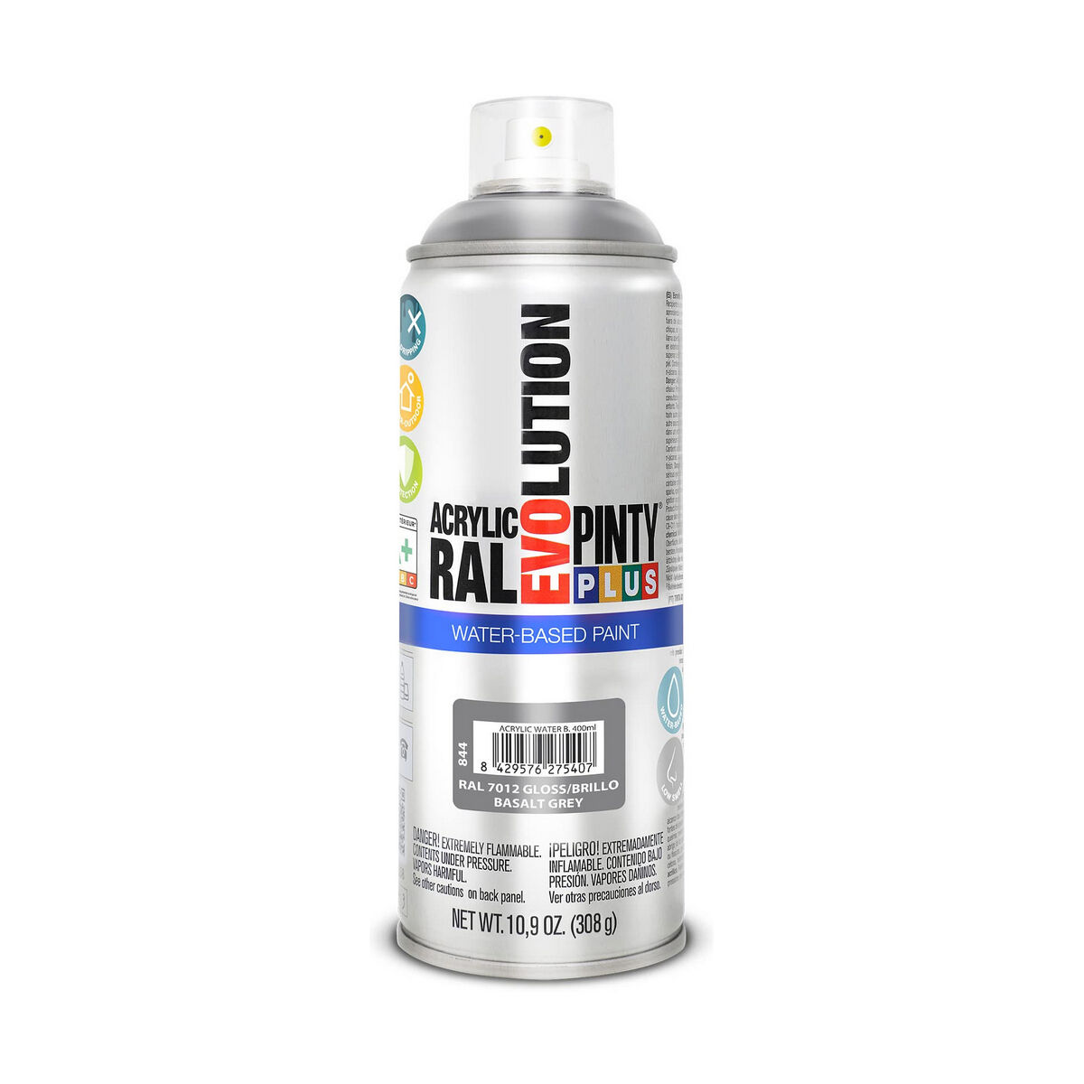 Pintura en spray Pintyplus Evolution RAL 7012 400 ml Base de agua Basalt Grey 1 S7910638_0