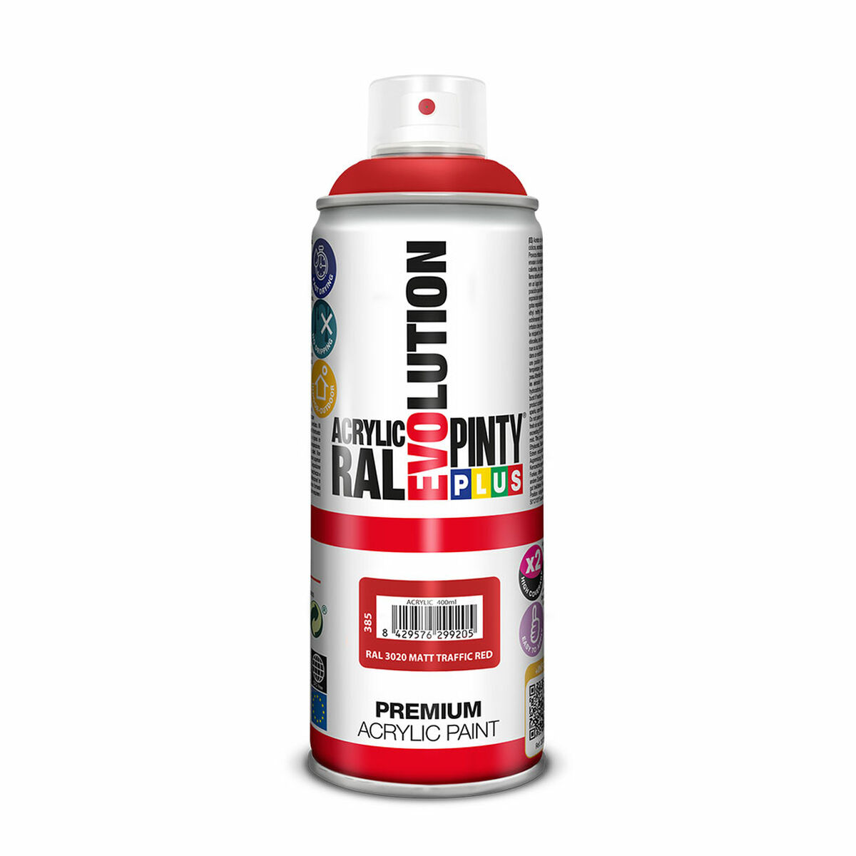 Pintura en spray Pintyplus Evolution RAL 3020 Traffic Red 400 ml Mate 1 S7922736_0