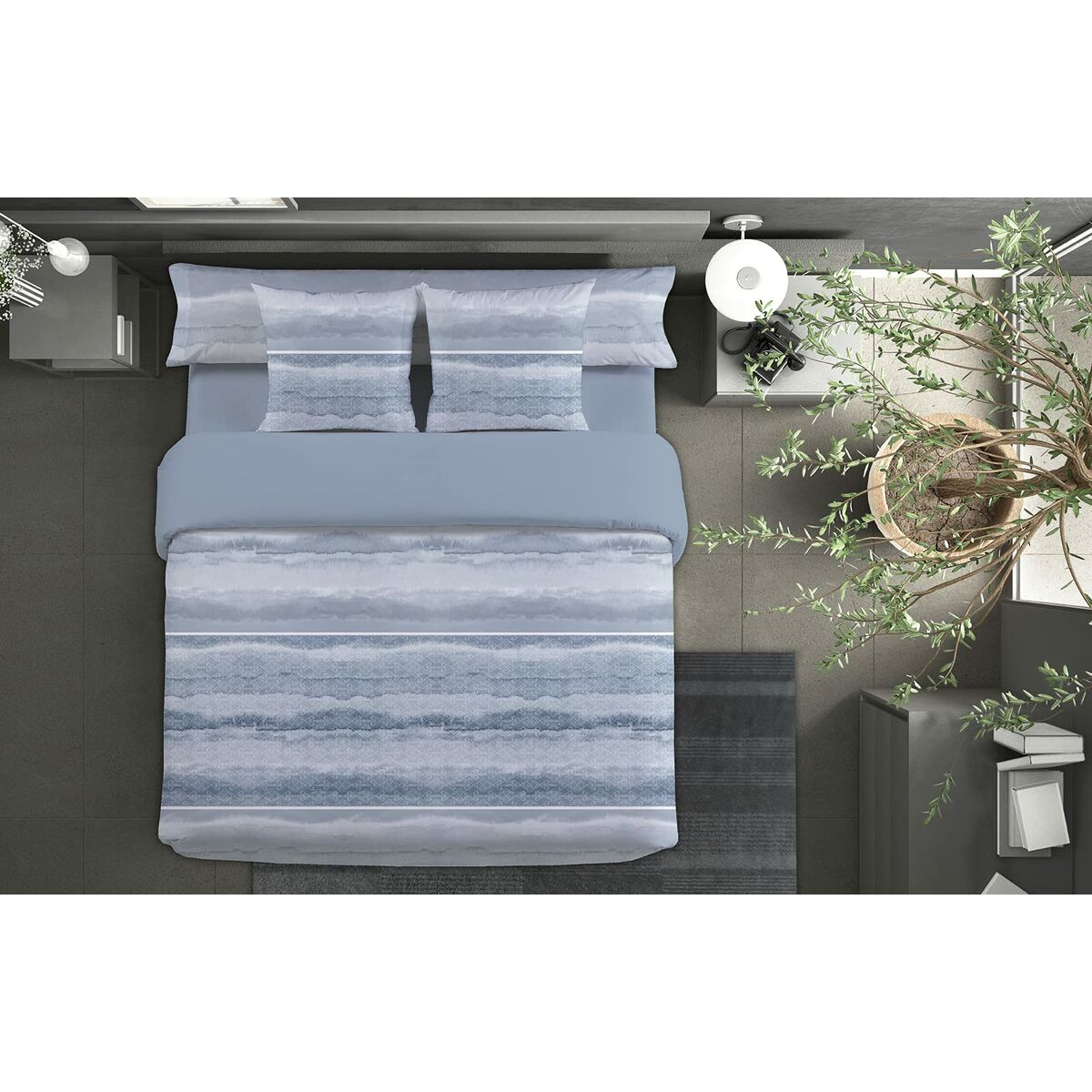 Juego de funda nórdica Pierre Cardin NINA Azul Cama de 180 4 Piezas 3 D2101851_2