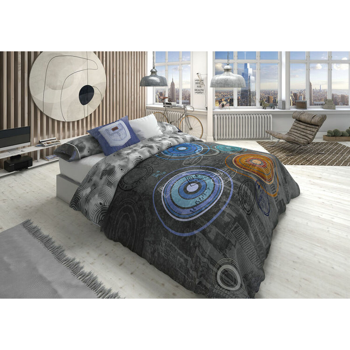 Juego de funda nórdica Lois ORLANDO P. Gris Cama de 135 2 Piezas 2 D2102477_1