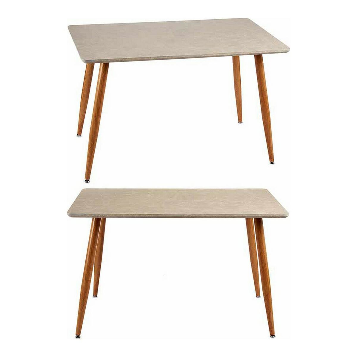 Mesa auxiliar Gift Decor Blanco Marrón Madera 70 x 120 x 75 cm Piedra 2 S3609693_1