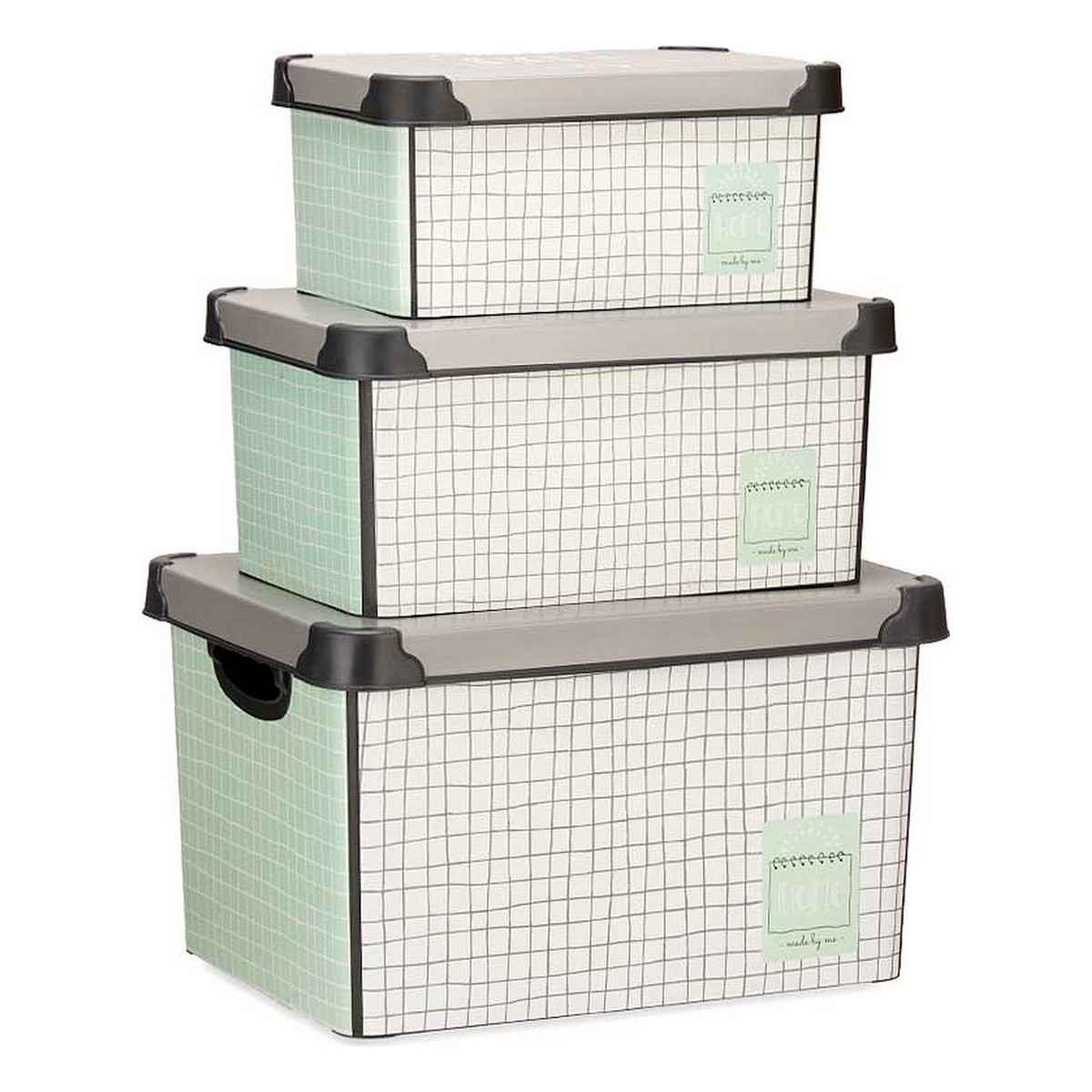 Set de Cajas Organizadoras Apilables Kipit Home Plástico Estampado 1 S3611191_0