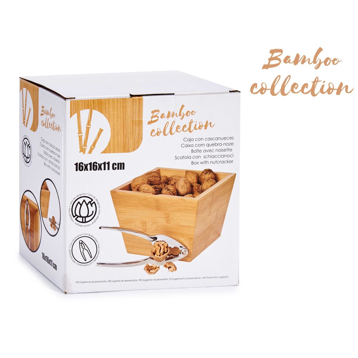 Cascanueces Kinvara Marrón Metal Bambú 16 x 11 x 16 cm Cascanueces 3 S3608173_2