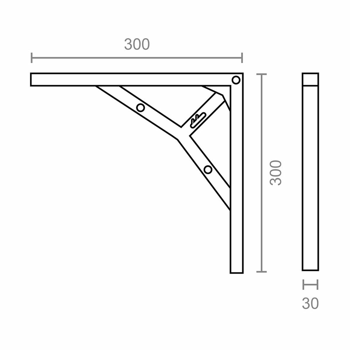 Escuadra de ángulo Micel plm06 Brillante Cromado 30 x 30 cm 2 S7928181_1