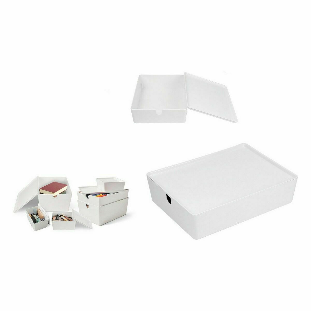 Caja Organizadora Apilable Confortime Con Tapa 35 x 26 x 8,5 cm (8 Unidades) 3 S2231059_2