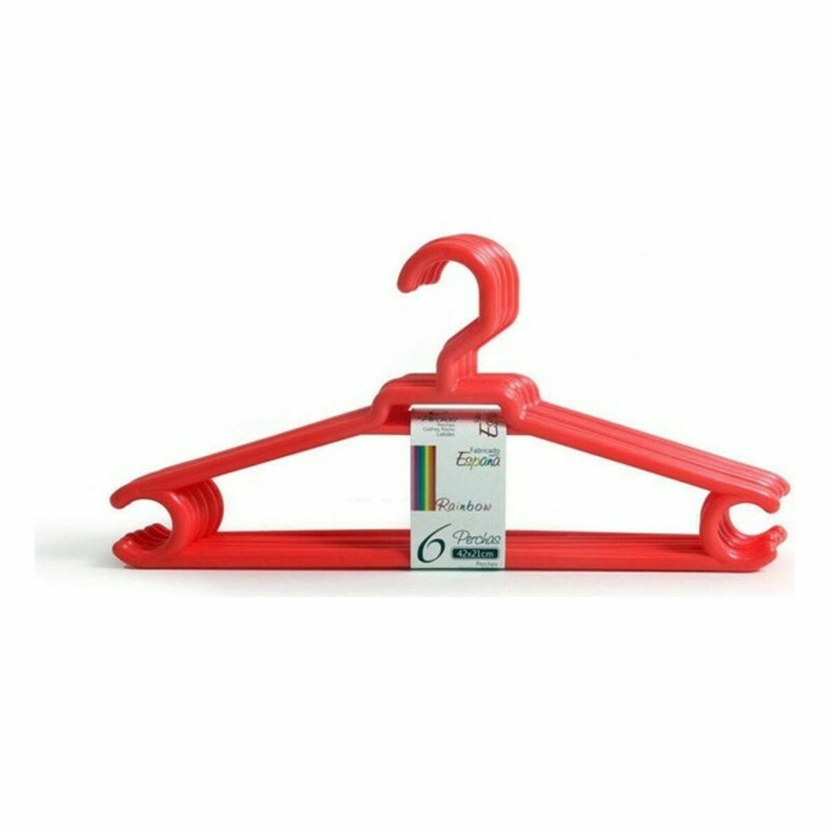 Perchas Confortime Rainbow Plástico 6 Piezas 42 x 21 cm (8 Unidades) (6 uds) 2 S2228397_1