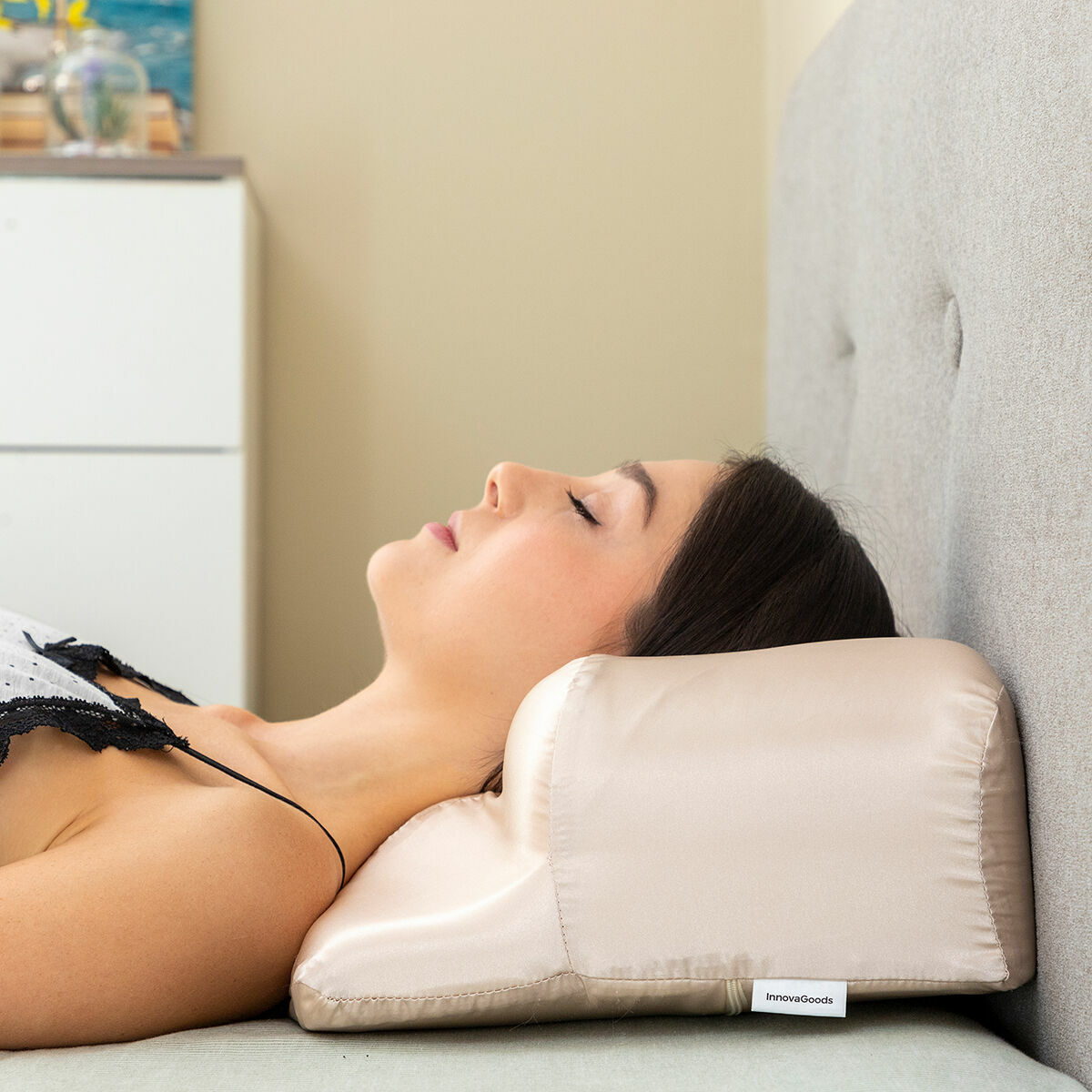 Almohada Cervical Antiarrugas con Funda de Satén Youthlow InnovaGoods 7 V0103849_6