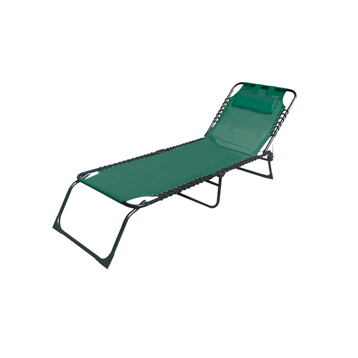 Marbueno Tumbona Plegable Acero Con Cojin Jardin y Piscina 190X58X27 cm Verde 10002 1 D1400769_0