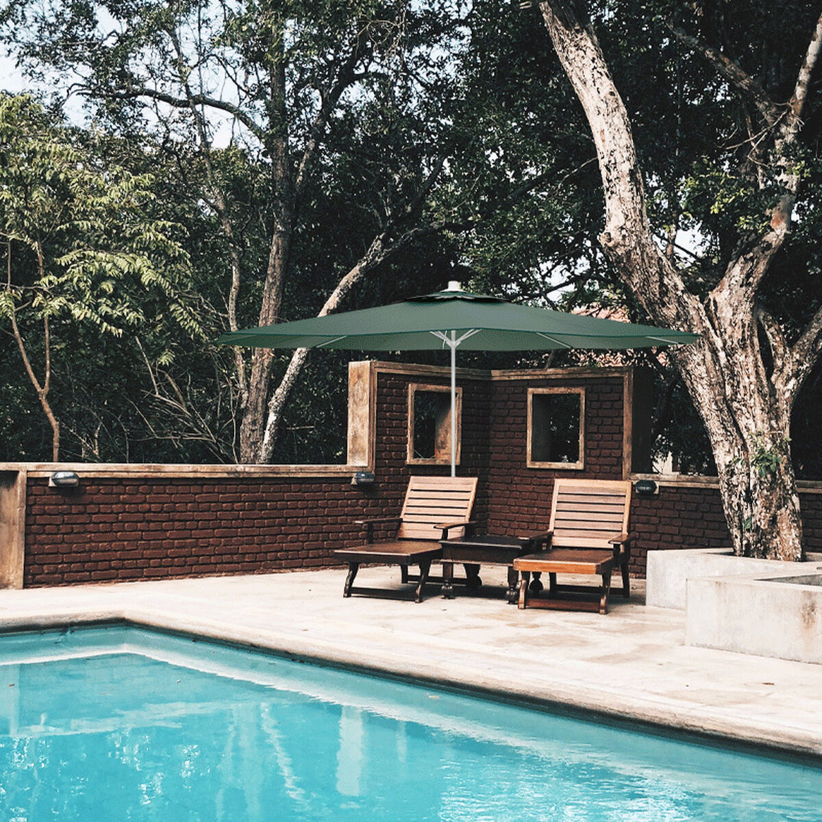 Marbueno Sombrilla Acero 8 Barillas D300 cm Polyester Verde Jardin, Piscina y Terraza 10190 4 D1400039_3