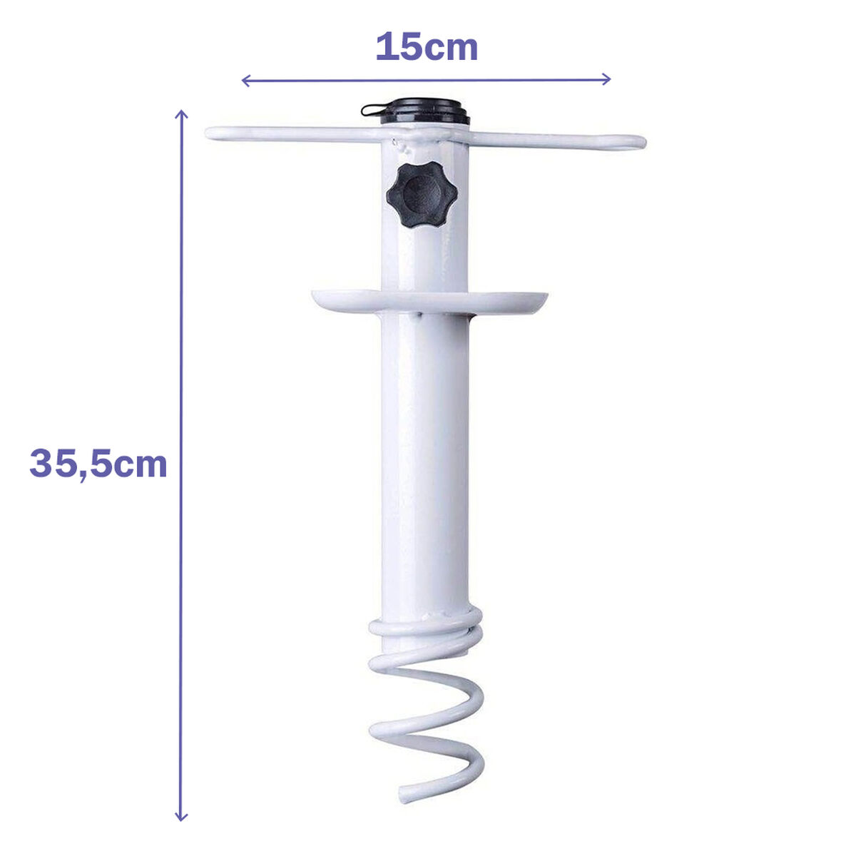 Marbueno Pincho Parasol Succion Acero Blanco 35,5x15x6 cm Playa y Jardin 10506 2 D1400838_1