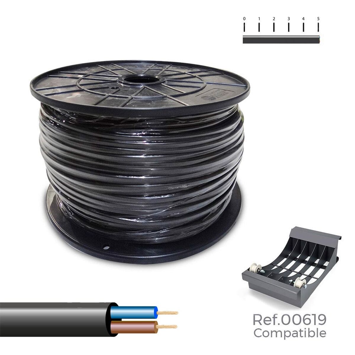 Cable Eléctrico Manguera Sediles vv-k0.6/1kv Negro 2 x 1,5 mm 150 m 1 S7925570_0