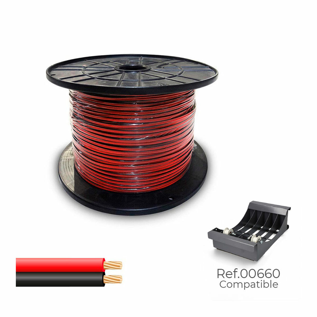 Cable paralelo Sediles Negro Rojo Rojo Negro 2 x 1 mm 400 m Bobina 1 S7926146_0