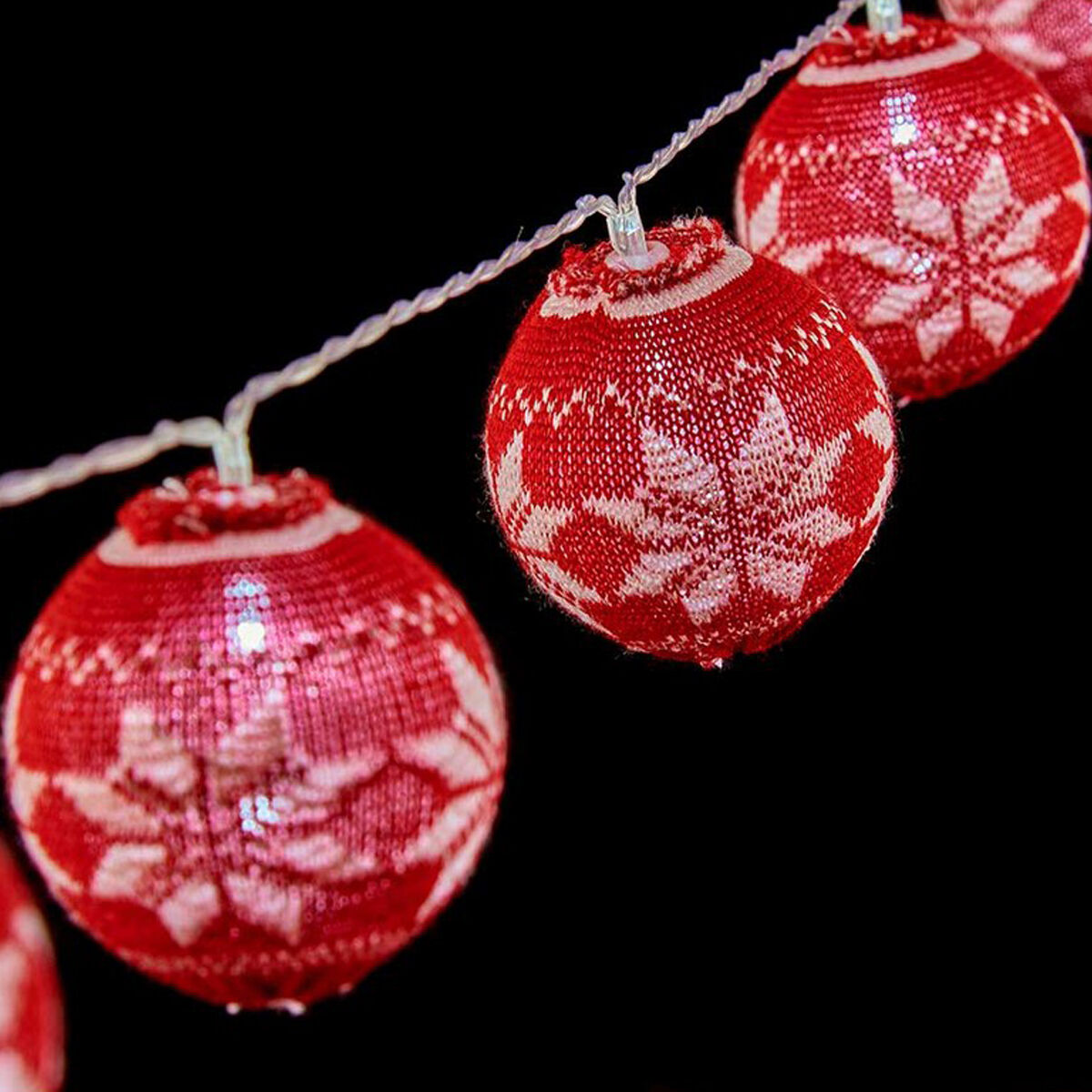 Guirnalda de Bolas LED 2 m Ø 6 cm Rojo Blanco 1 S3612593_0