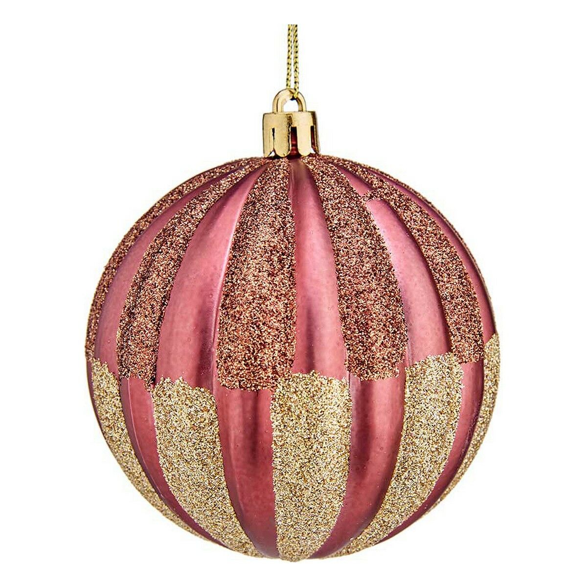 Bola de Navidad Ø 8 cm 6 Unidades Rosa PVC Plástico 1 S3612626_0