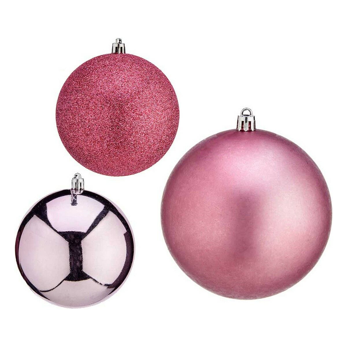 Bola de Navidad Krist+ Rosa Plástico Ø 10 cm 6 Unidades 1 S3612687_0