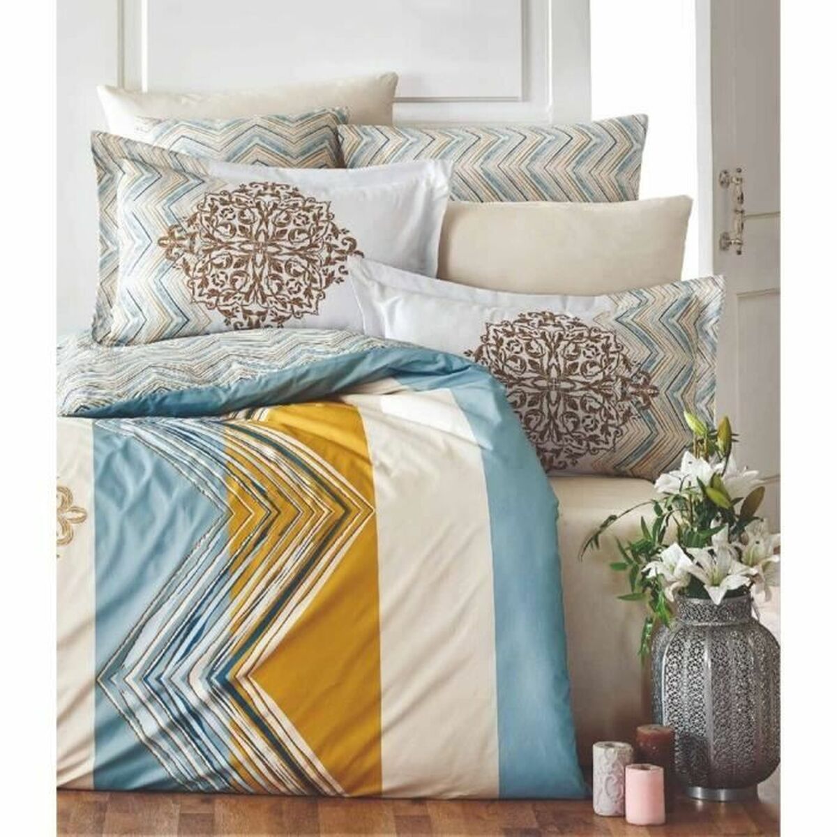 Juego de funda nórdica Blanco Cama de 200 3 Piezas 5 S71020723_4