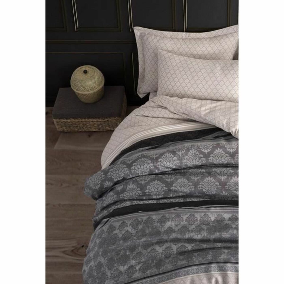 Juego de funda nórdica Gris Cama de 200 3 Piezas 5 S71020725_4