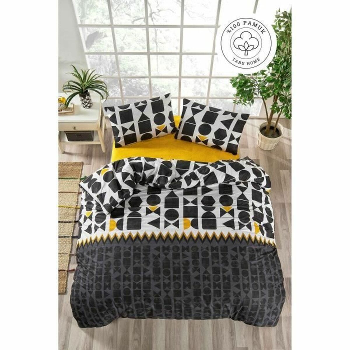 Juego de funda nórdica Negro Cama de 200 3 Piezas 2 S71020772_1