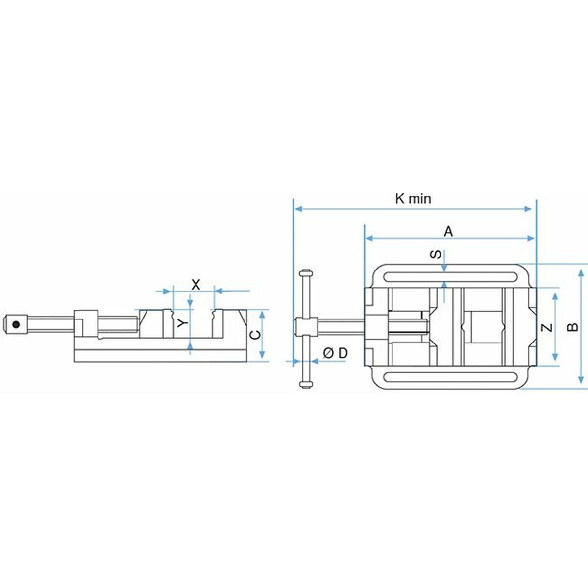 Mordaza de banco KANCA 19,4 x 15,7 x 6,5 cm Taladro 3 M1205325_2