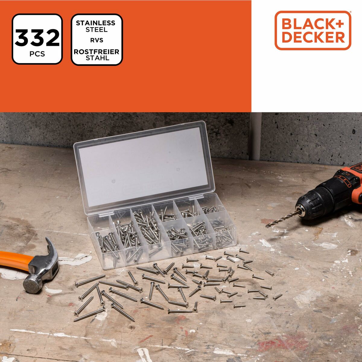 Kit de tornillos Black & Decker Phillips Madera 332 Piezas 6 S7923089_5