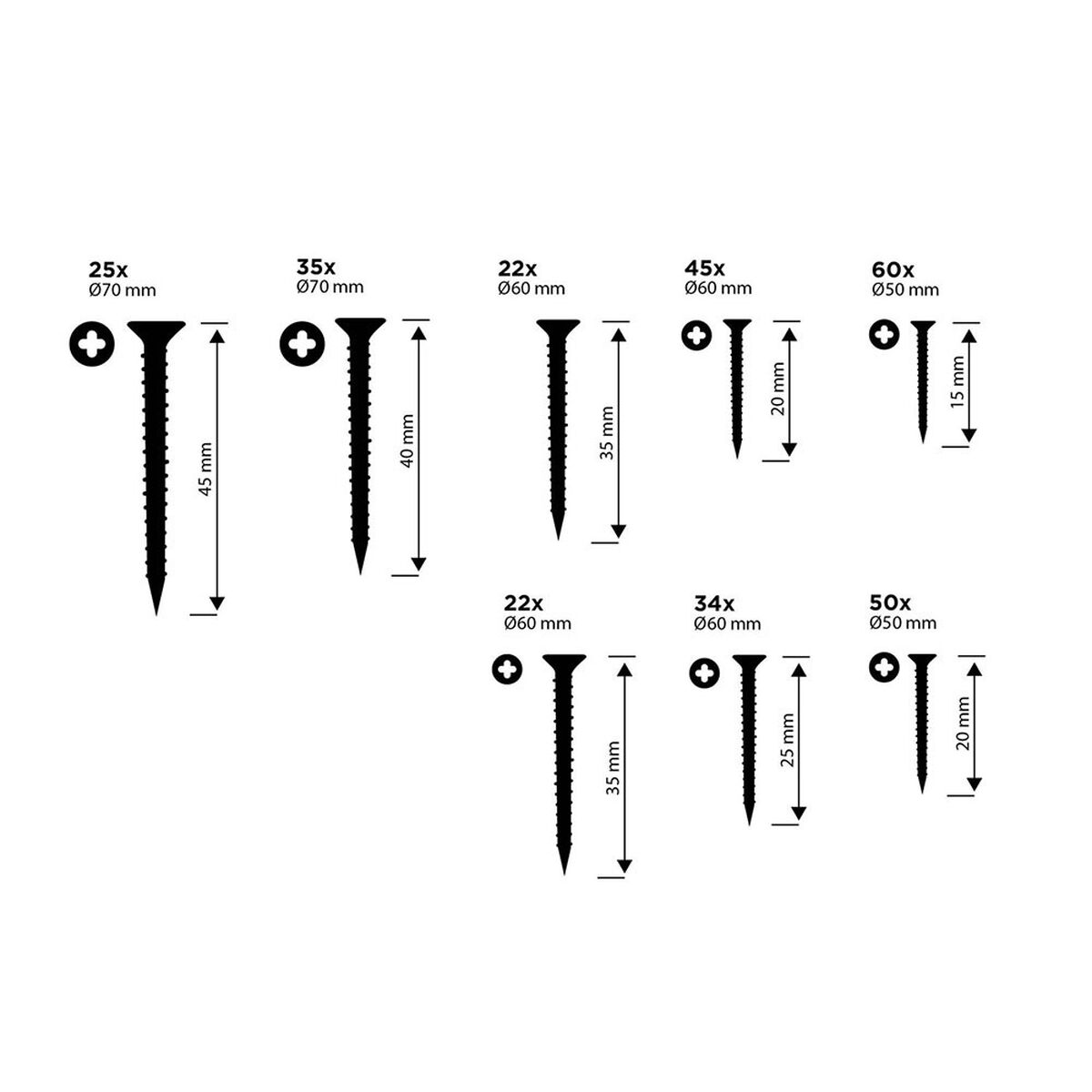 Kit de tornillos Black & Decker Phillips Madera 332 Piezas 4 S7923089_3